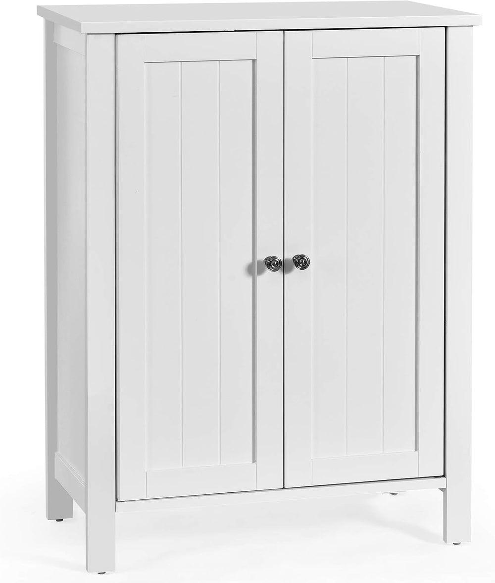 Tangkula Bathroom Floor Cabinet, 3-Tier Storage Cabinet with Double Door &amp...