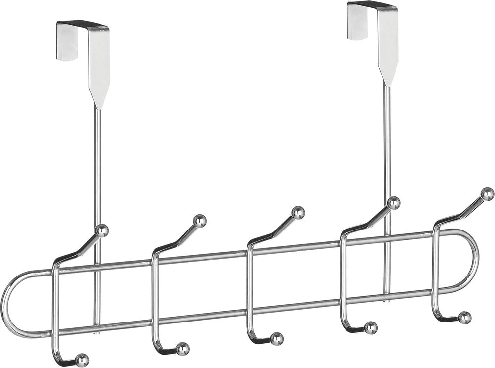 Premier Housewares 509729 10 Hook Over Door Hanger - Chrome, H25 x W41 x D14cm