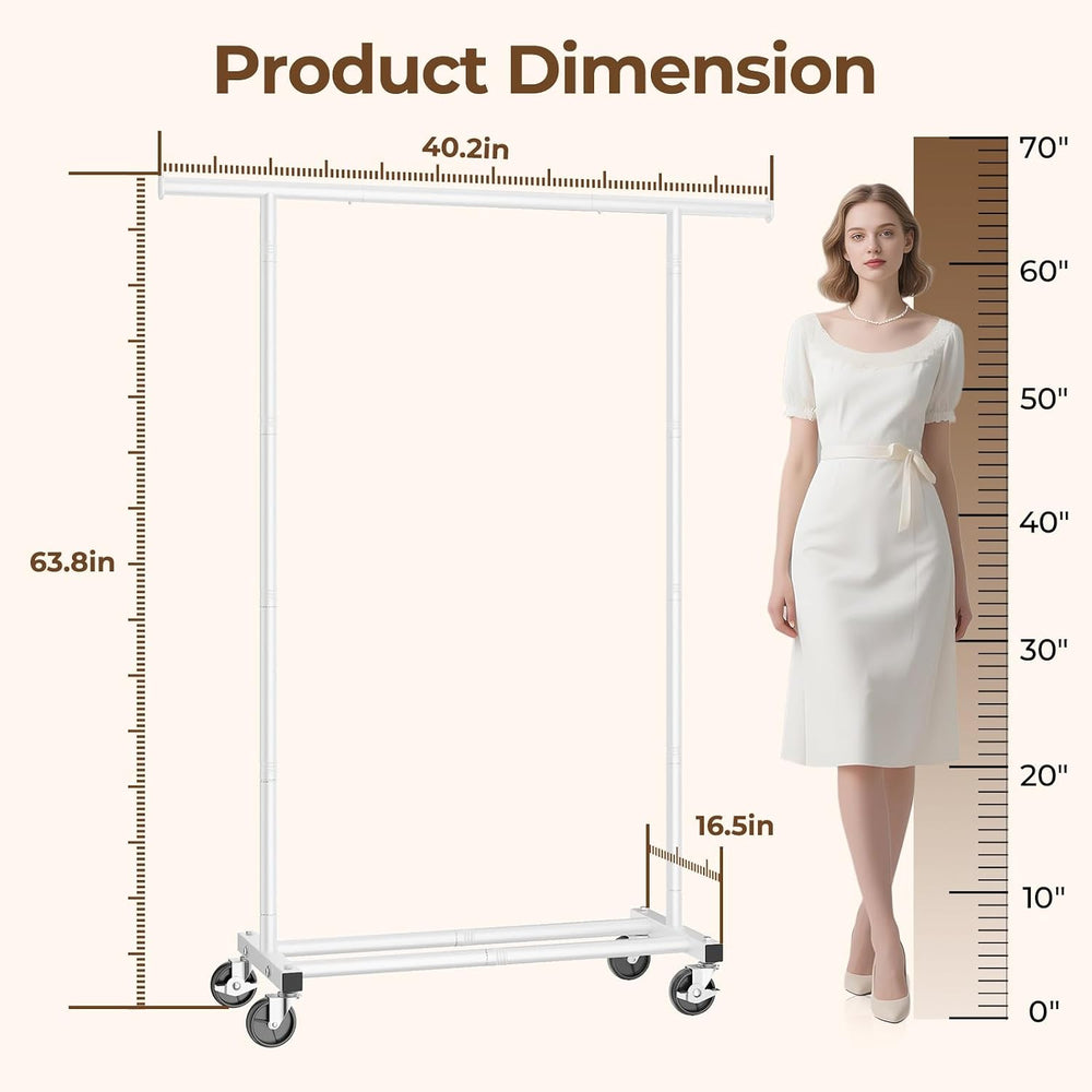 HYSEYY Clothes Rack, Clothing Rack for Hanging Clothes, Rolling Garment Rack ...
