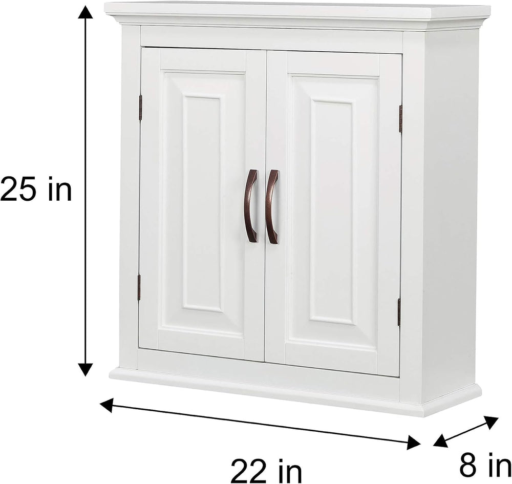 Teamson Home St. James Removable Wood Wall Cabinet 2 Doors 2 Adjustable Shelv...