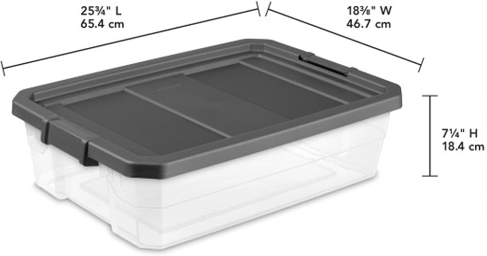 Sterilite 18-Pack Modular Stacker Box, Durable Clear Plastic Storage Bins wit...