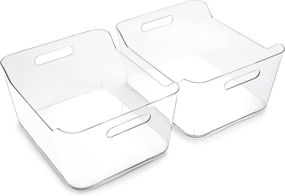 BINO | Plastic Storage Bins, X-Large - 2 Pack, Clear | THE SOHO COLLECTION | ...