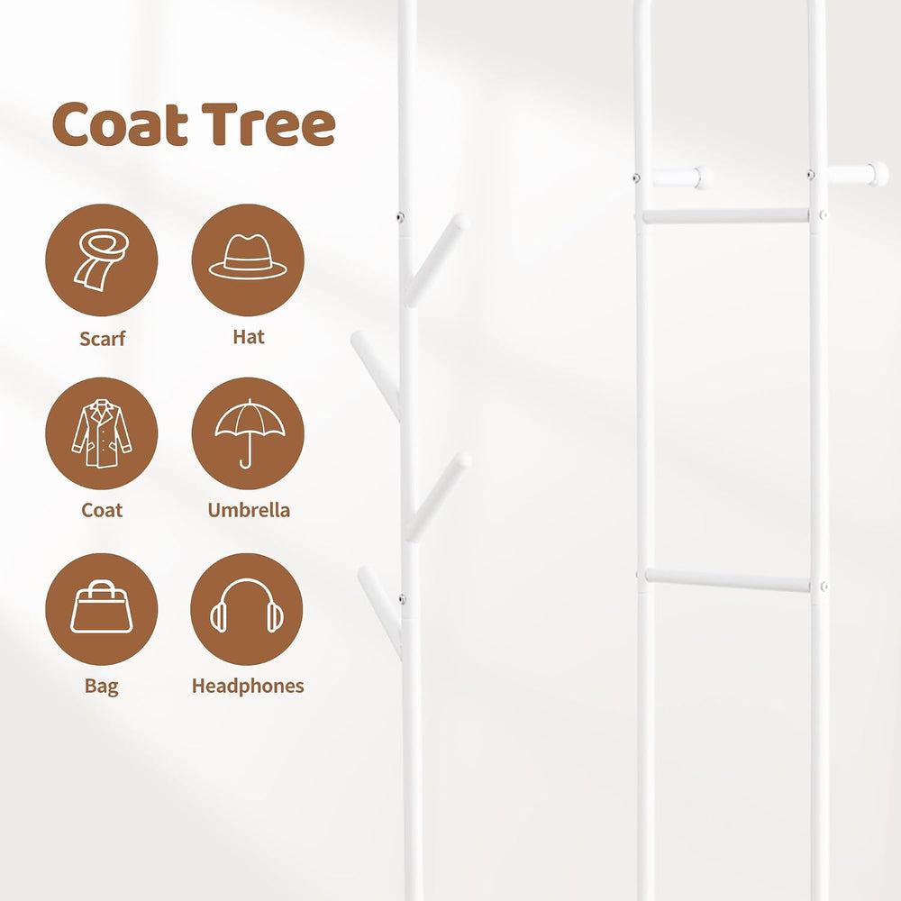 Heavy Duty Clothing Rack with Wheels, Garment Rack, Freestanding Coat Rack wi...