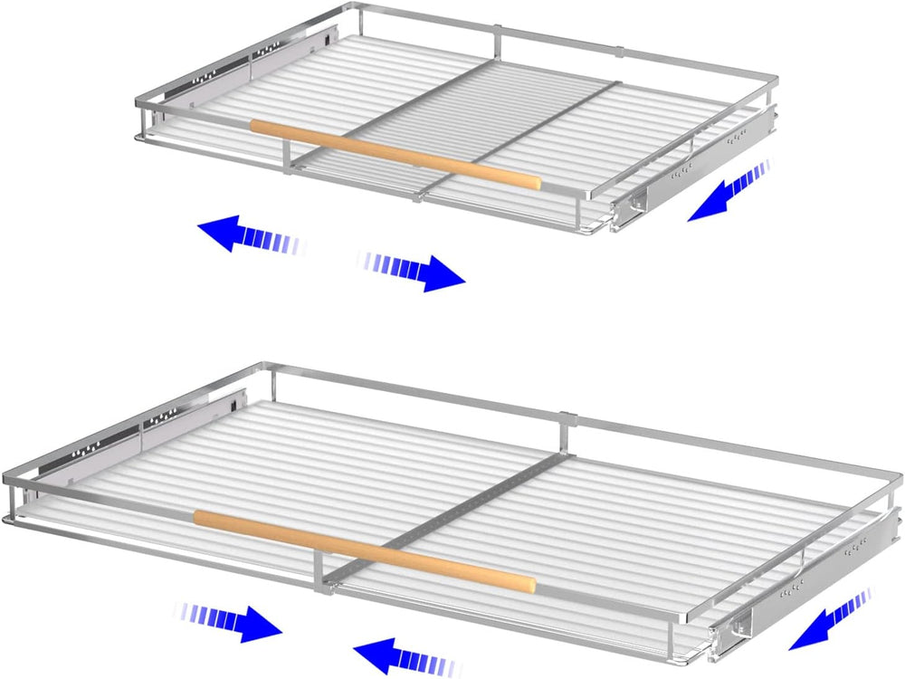 Pull Out Drawer Cabinet Organizer, Expandable Slide Out Storage Shelves - Hea...