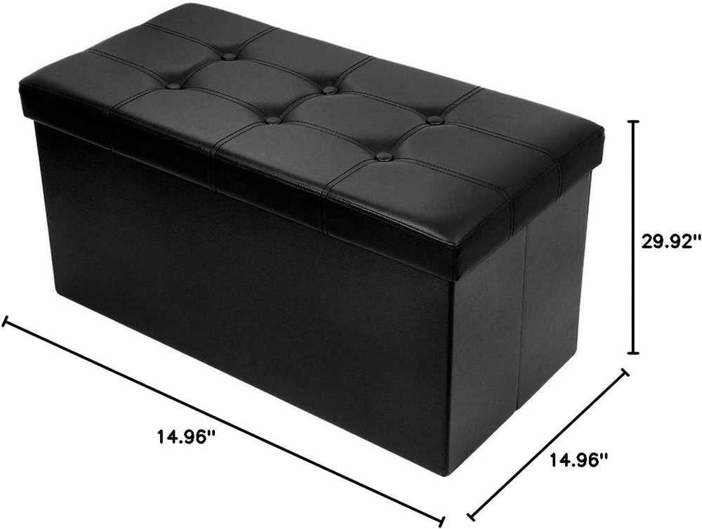 BRIAN & DANY 30 Inches Storage Ottoman Bench, Faux Leather Ottoman with S...