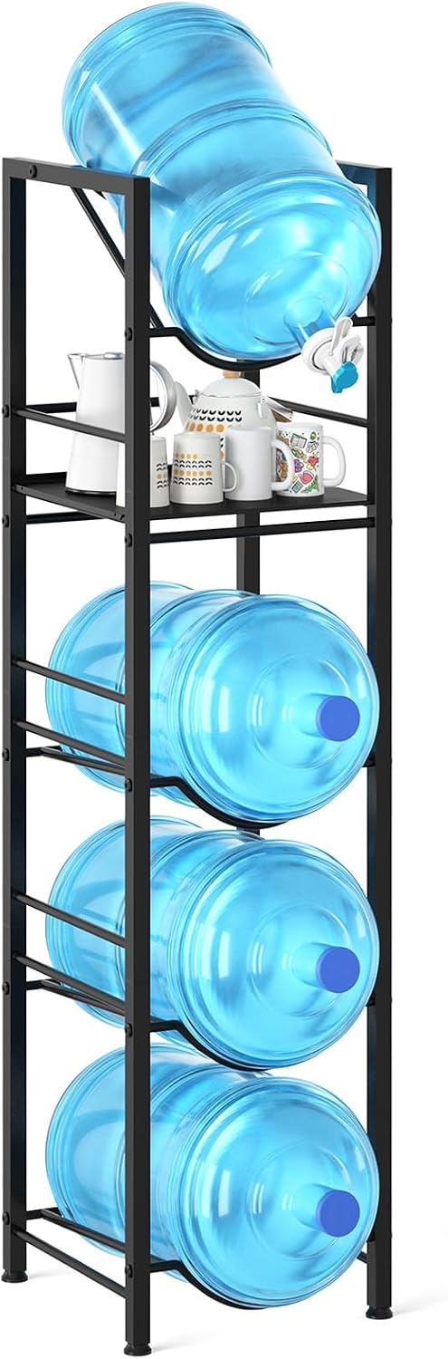 Eocnrhe 2-In-1 5 Gallon Water Jug Holder, 5 Tier Water Jug Stand Holder with ...