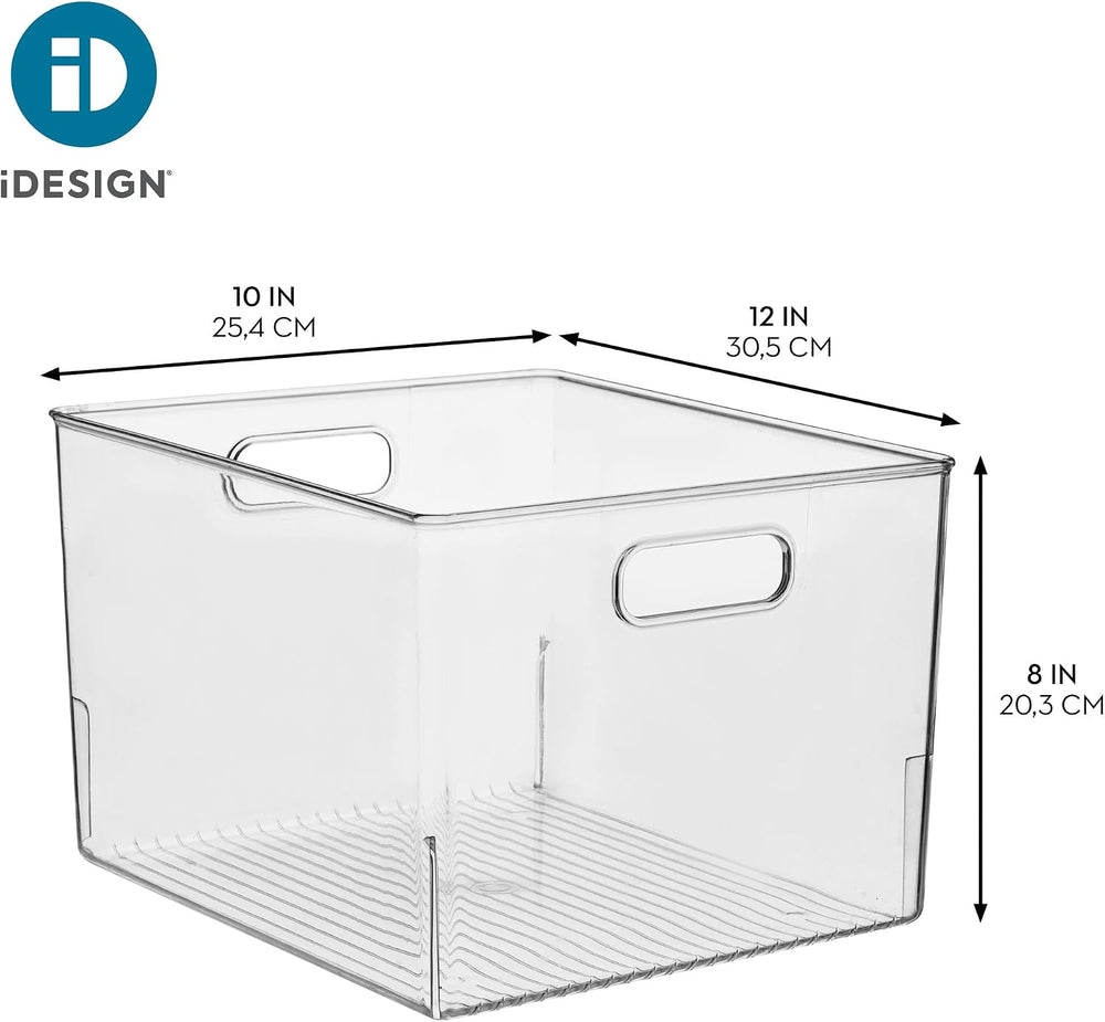 iDesign Storage Bin with Handles, Set of 2, Clear