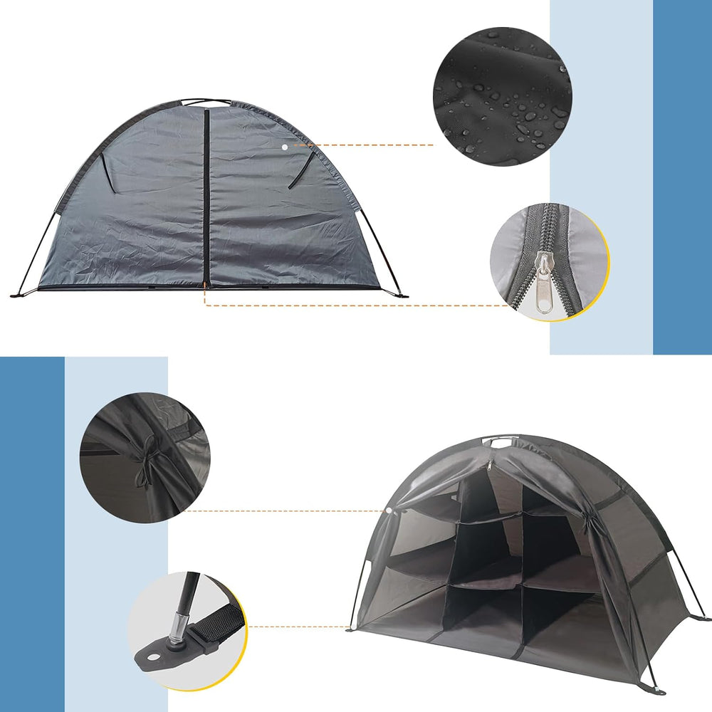 Camping Organizer Shoes,Tent Organizer, RV Shoe Organizer with Zippered Flap(...