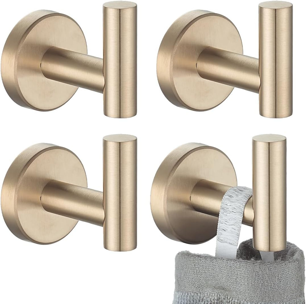 JQK Bathroom Towel Hook Champagne Bronze, Coat Robe Clothes Hook for Bathroom...