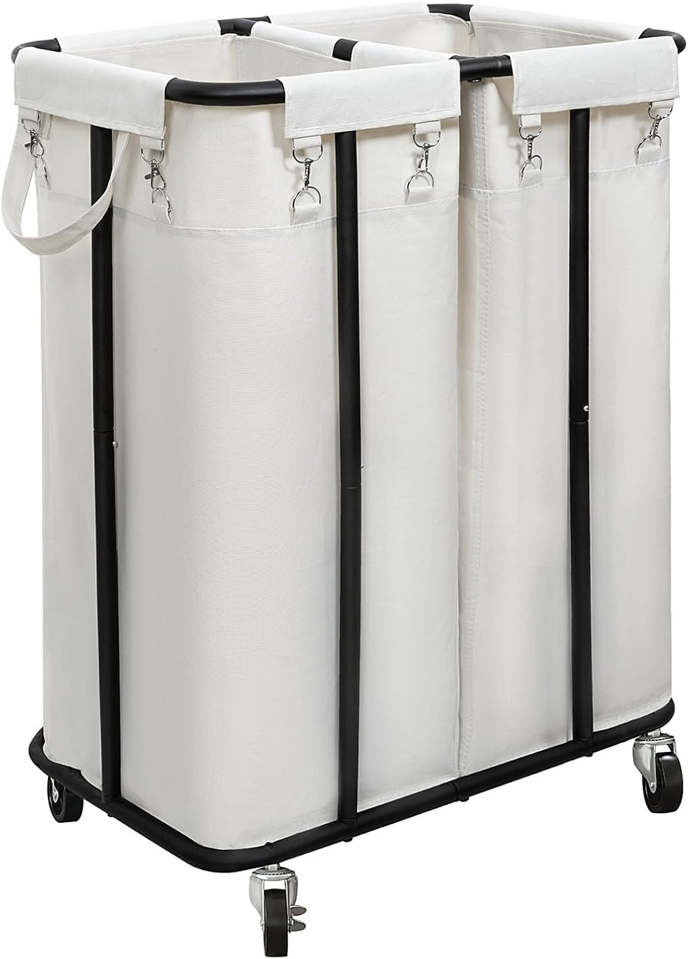 WOWLIVE Double Laundry Hamper with Wheels, 170L Rolling Laundry Basket