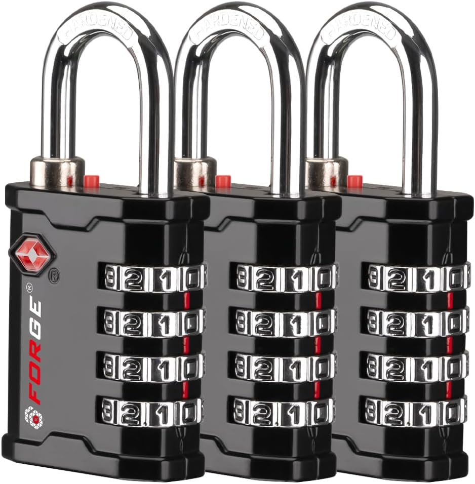 FORGE 4-Digit TSA Approved Travel Locks – TSA008 Key System, Key Duplication ...