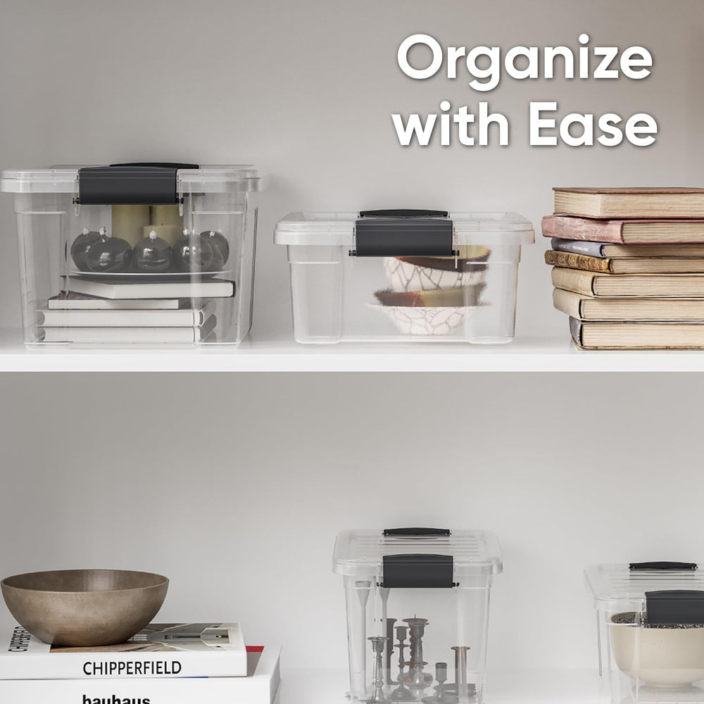 Superio Storage Bins with Lids, Clear Plastic Containers for Organizing, Stac...