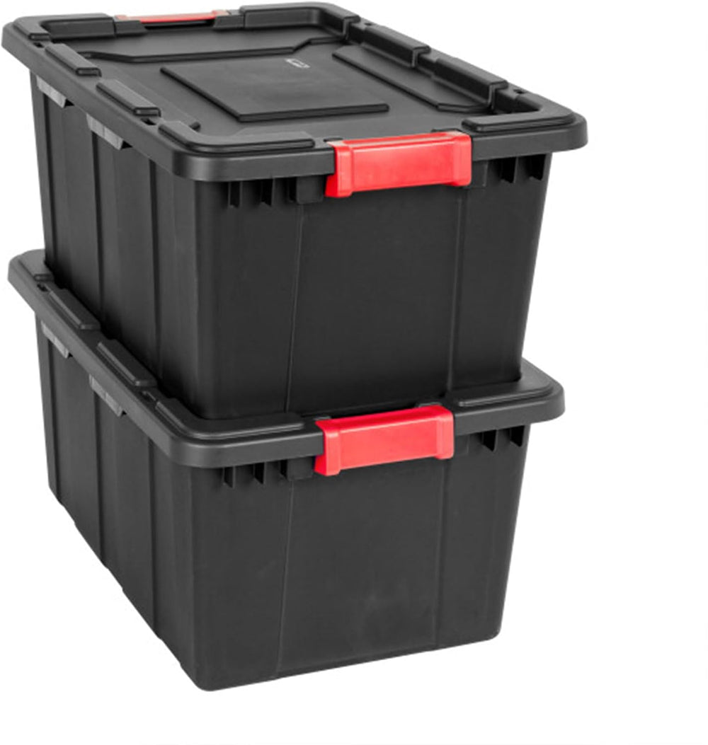 Sterilite Industrial Storage Tote with Lids for Garage, 15 Gallon, 18-Pack