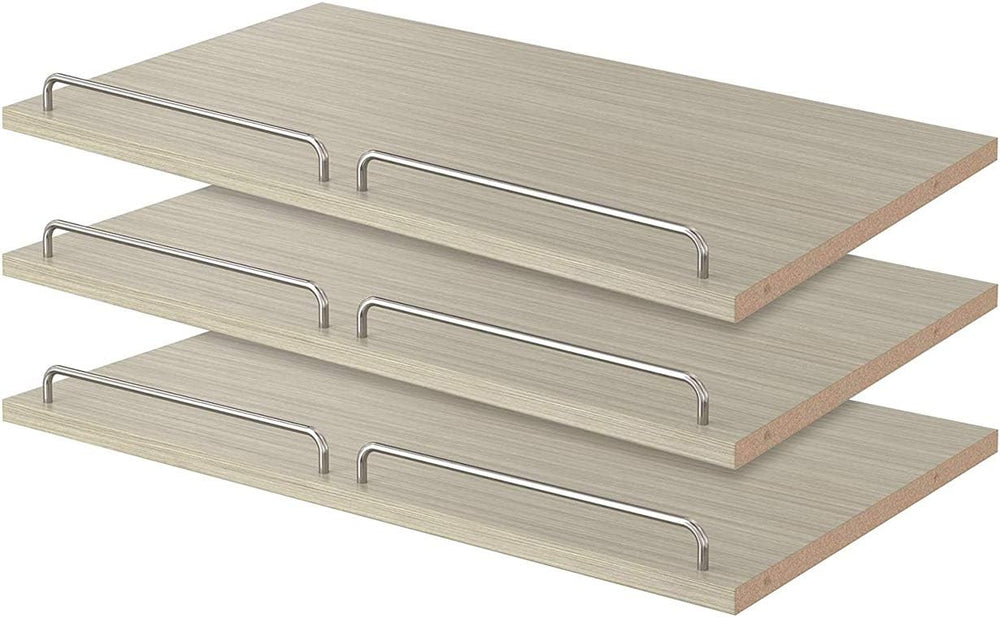 Easy Track Shoe Shelves Closet Storage, 24"-3 Pack, Weathered Grey