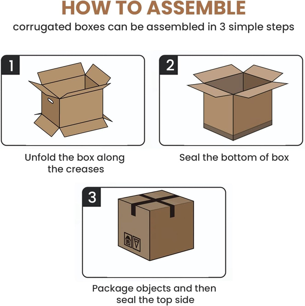Ucanpack 8"L x6"W x6"H Cardboard Storage Box, 25 Pcs Large Mov...
