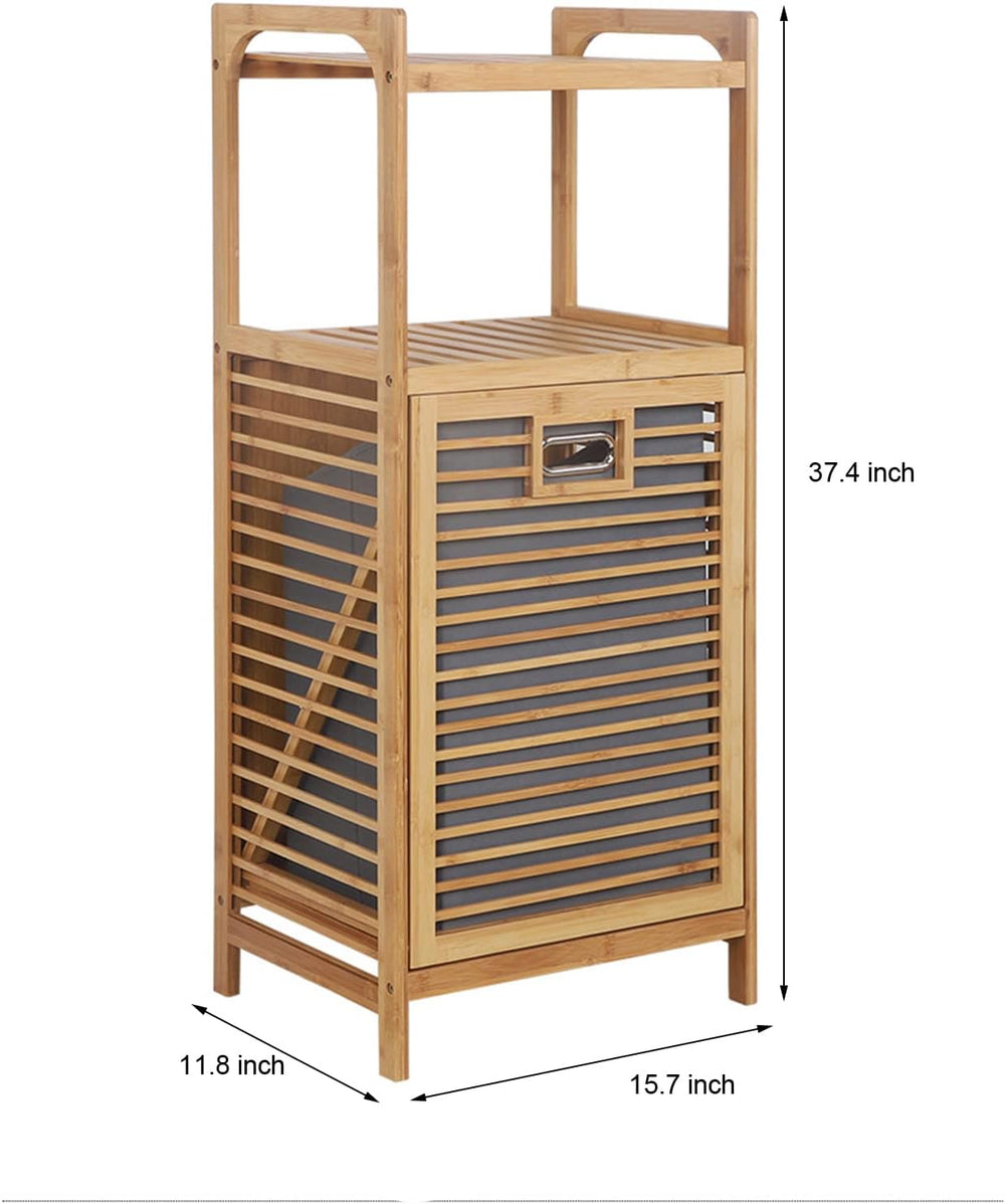 Bamboo Laundry Hamper Stand - 15.7''x11.8''x37.4'' Fr...