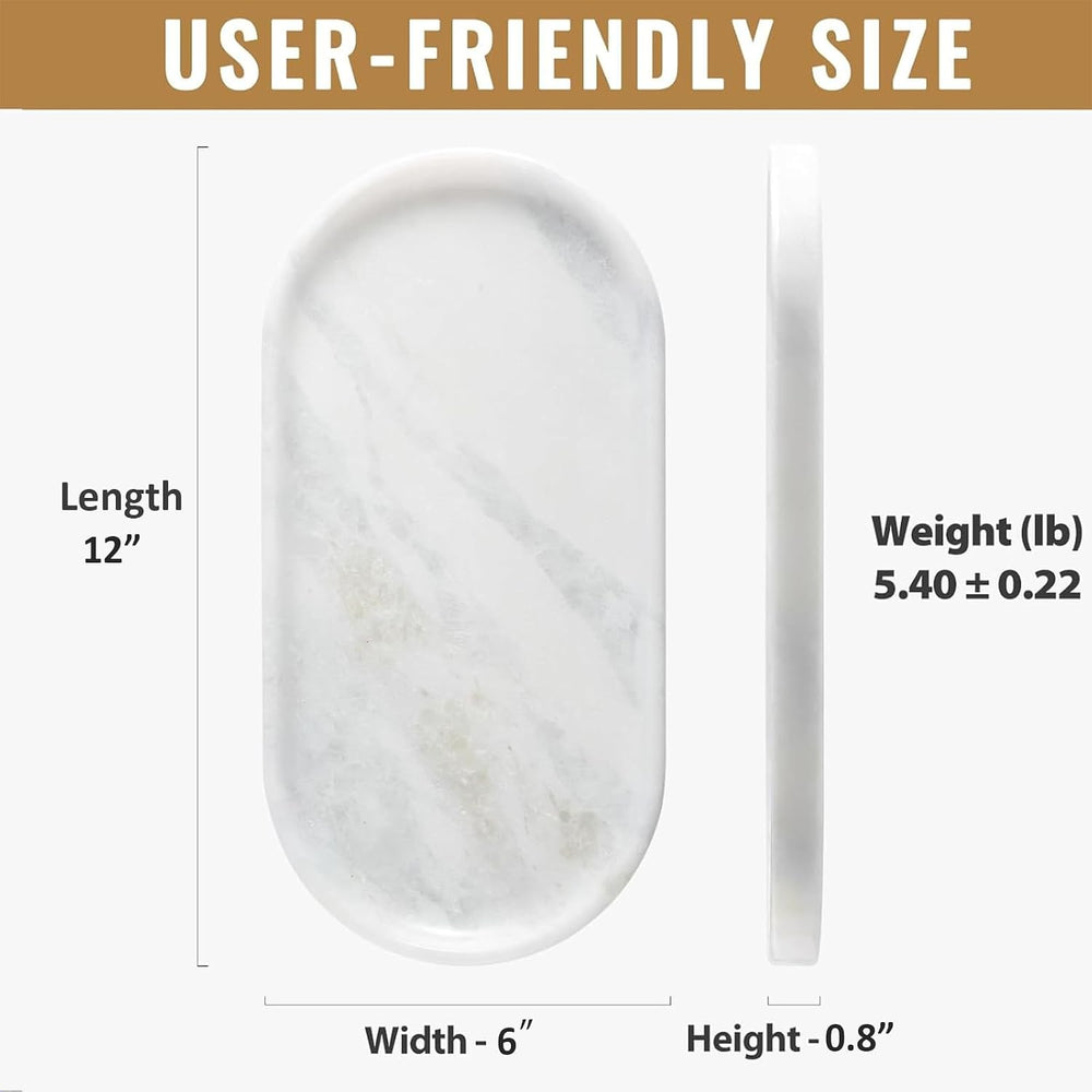 African Natural Marble Decorative Tray, 12"x6" - Countertop Organiz...