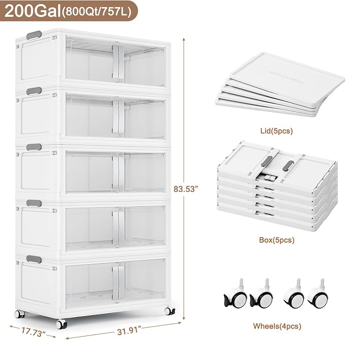BROVIEW 800QT Stackable Storage Bins