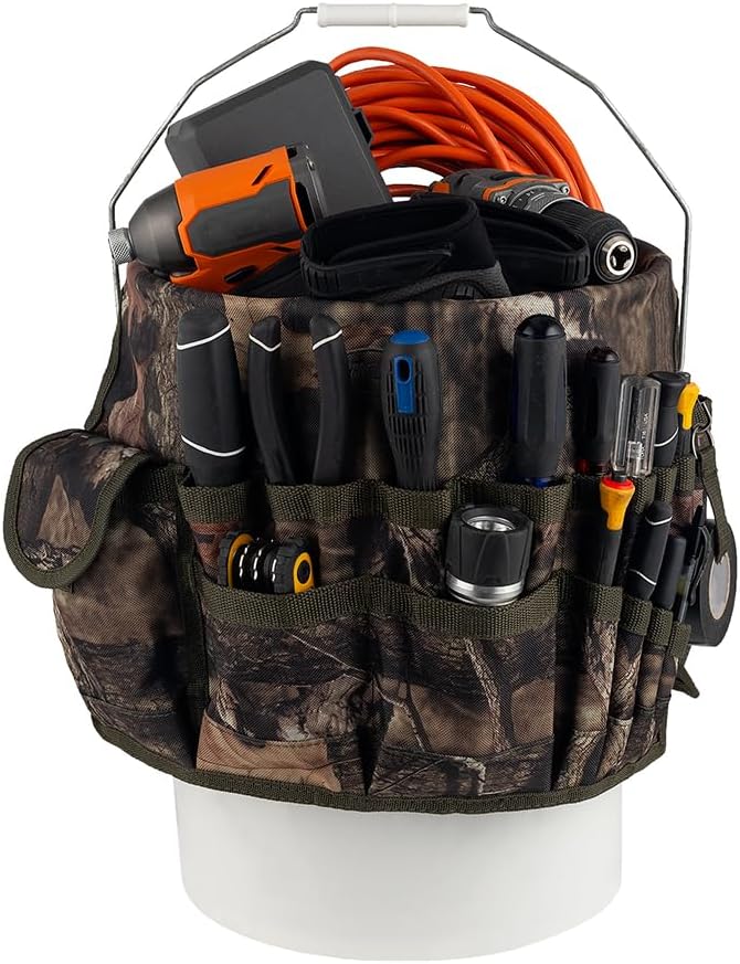 Bucket Boss - Camo Bucketeer Bucket Tool Organizer (Fits 5 Gallon Bucket), Bu...