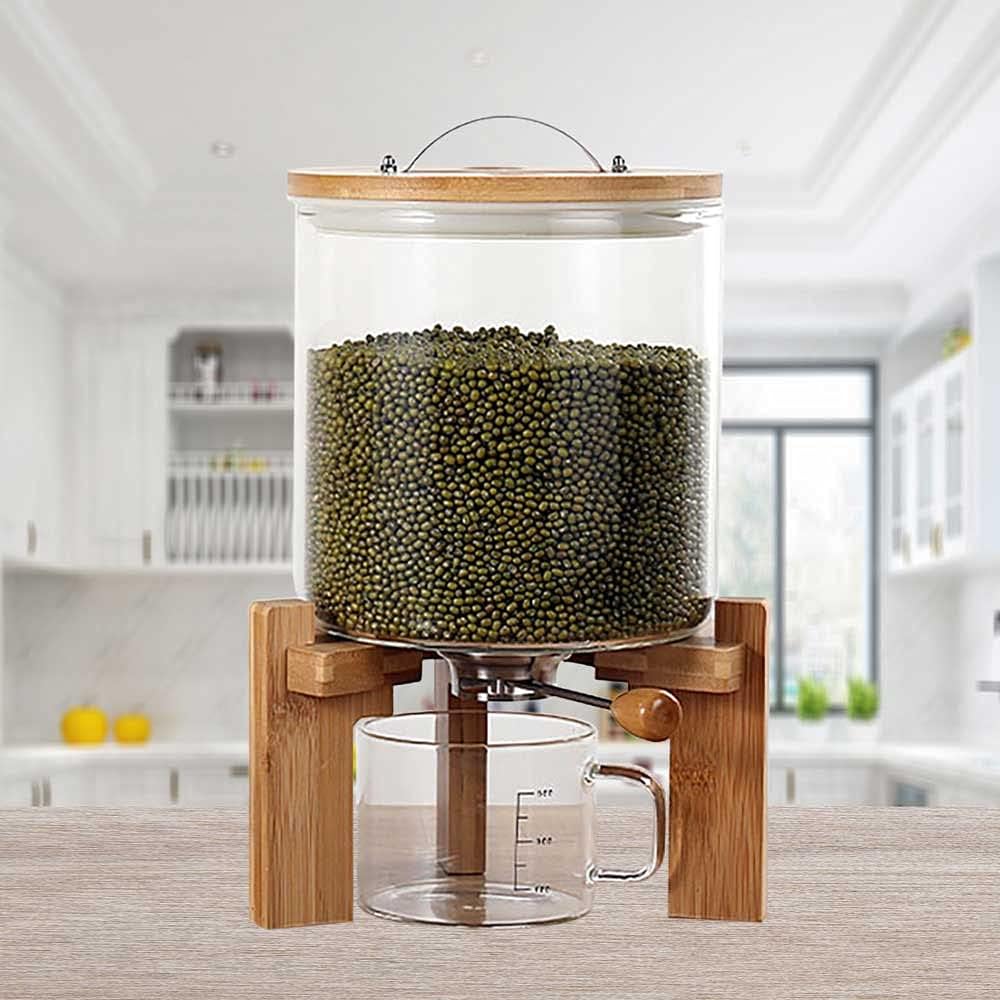 Rice Dispenser Food Dispenser Rice Bucket, Rice Storage Dry Food Dispenser Gr...