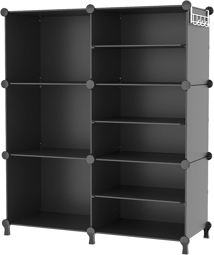 AWTATOS 6 Cube Closet Organizer Storage Shelves, Black