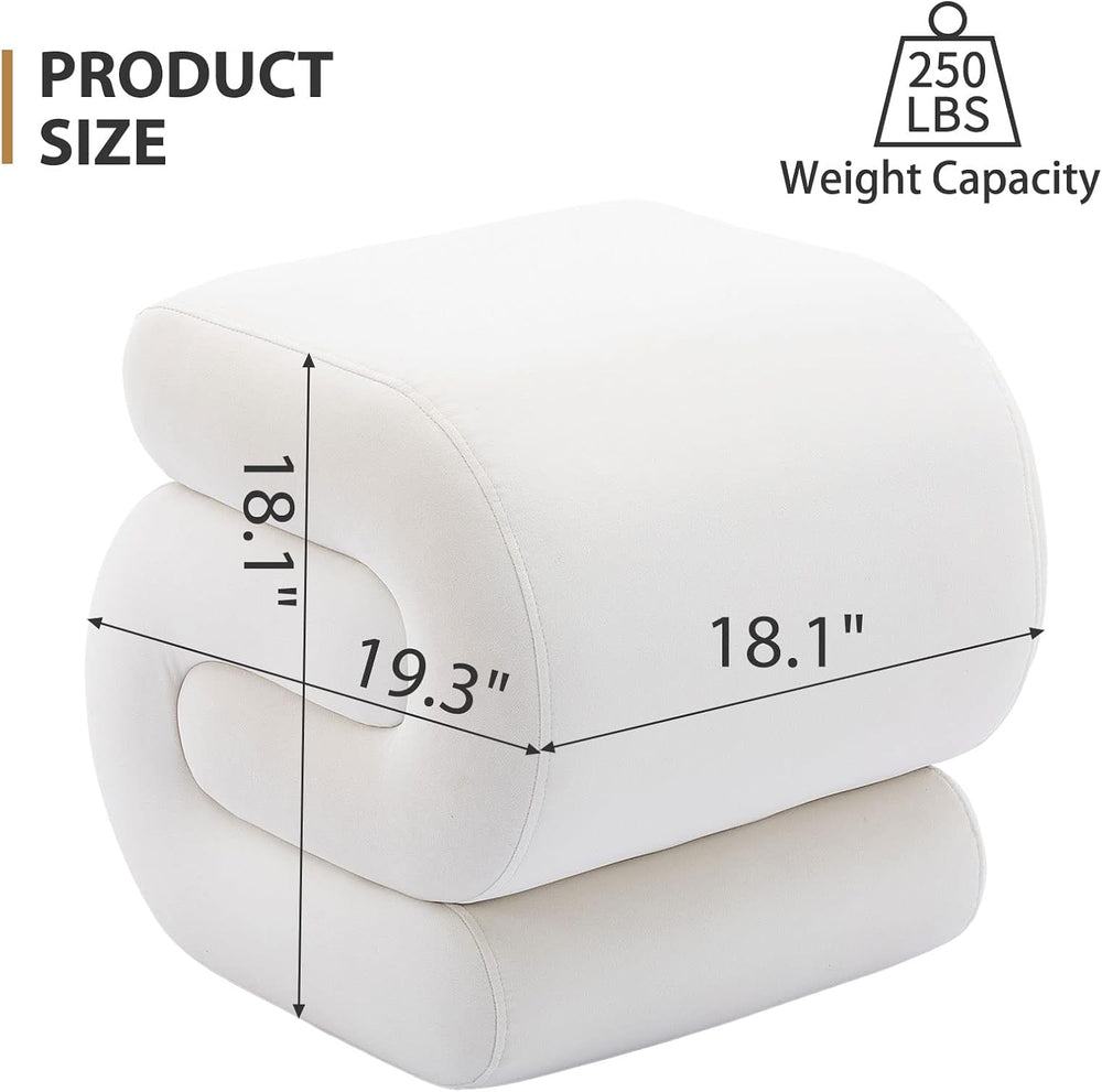 KIVENJAJA Velvet Vanity Stool, Modern S-Shaped Pouf Ottoman Footrest Makeup C...