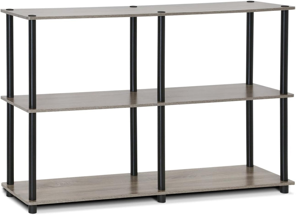 Furinno TURN-N-TUBE Storage Shelves, 3-Tier 47.4 Wide Book Shelf, Corner Shel...