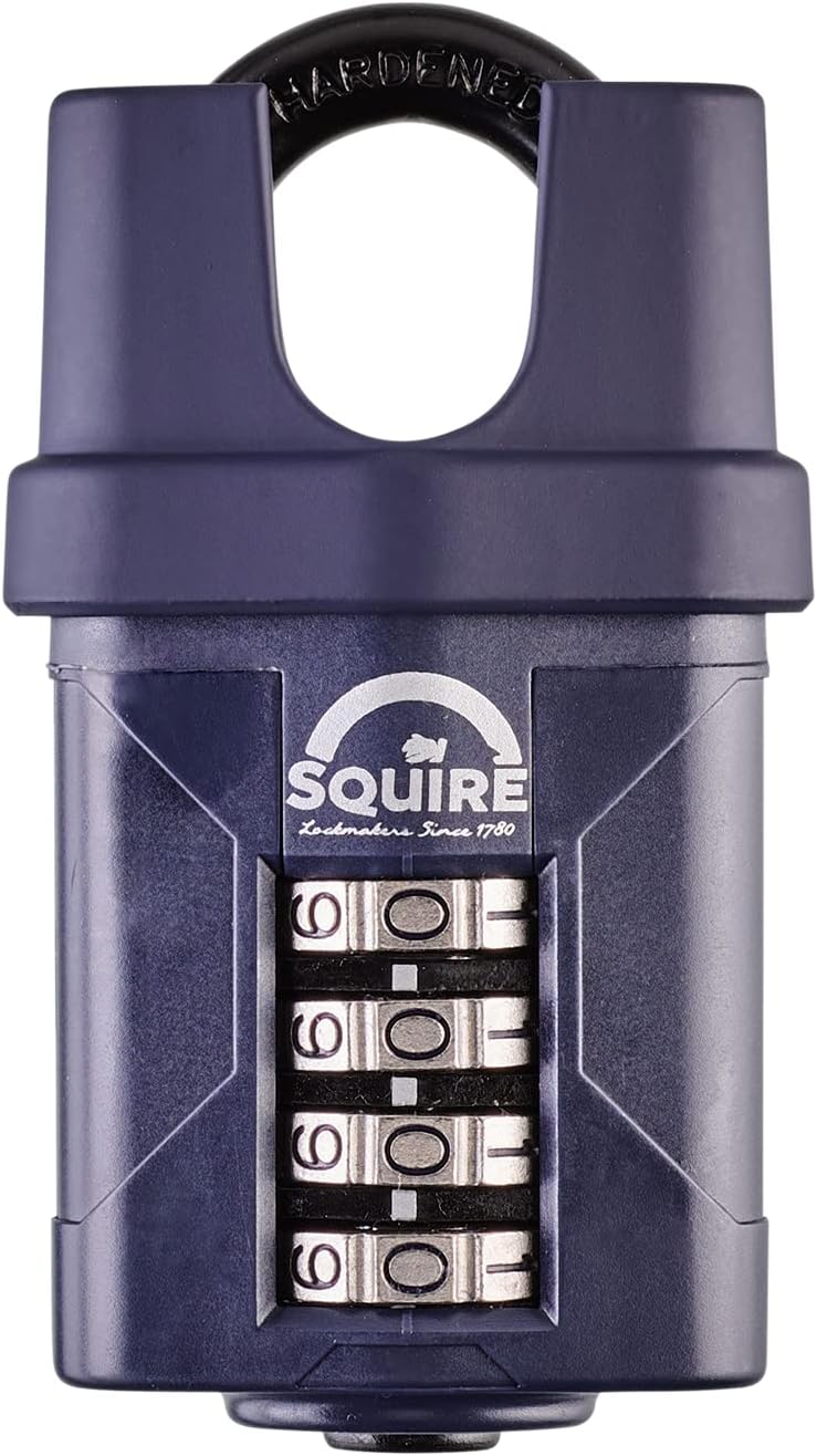 Squire Heavy Duty Padlock (CP50CS) - Toughest Closed Shackle - 4 Wheel Combin...