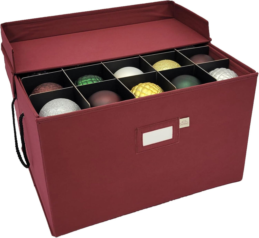 612 Vermont Christmas Ornament Storage Box, Holds 60-4 Inch Ornaments