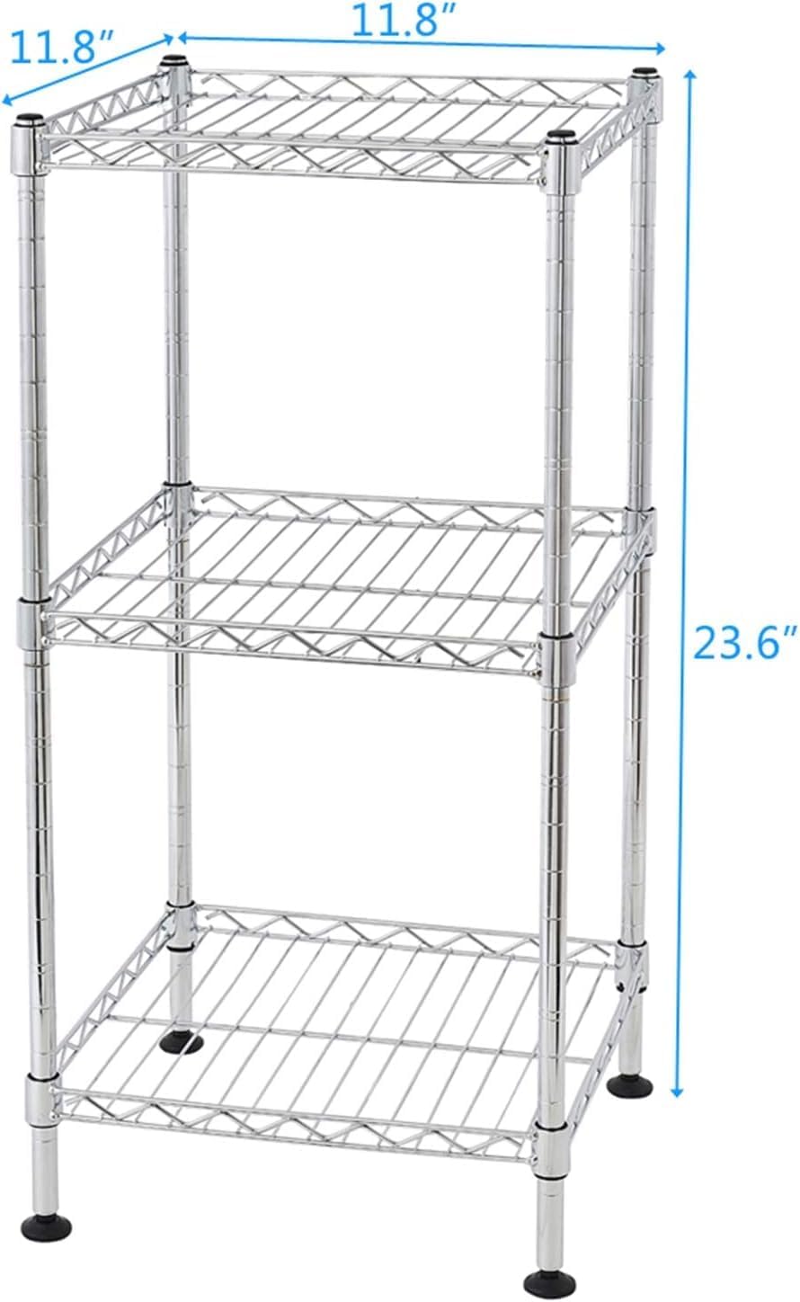 FOXHOLE 3-Tier Wire Shelving Rack Metal Storage Shelf Unit for Laundry Bathro...