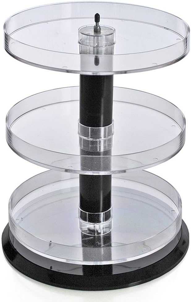 Azar Displays 227030 Three-Tier Revolving Round Display, 11 in. D x 13 in. H,...