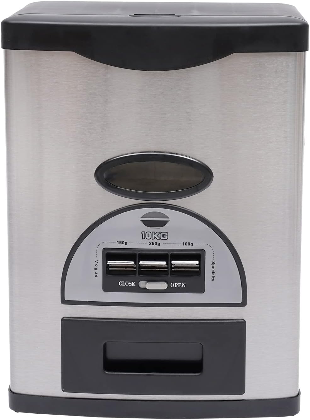 10Kg/22Lb Auto Rice Dispenser, Black Dispenser Three Gears Measuring Rice Sto...