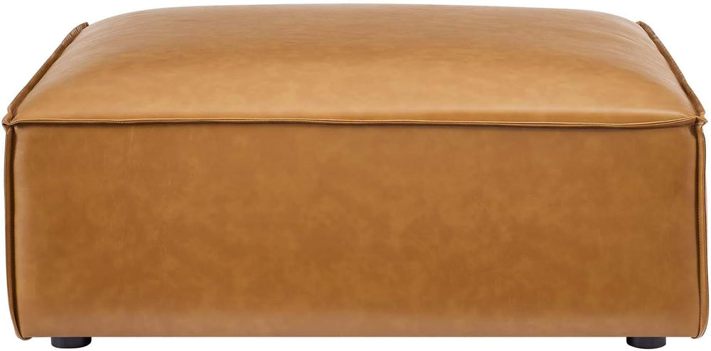 Modway Restore Vegan Leather Sectional Sofa Ottoman in Tan