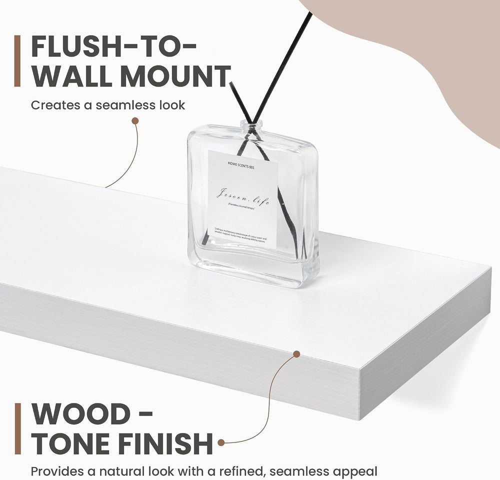 Acovy 48 Inch Floating Shelves, 8 Inch Deep Floating Shelves for Wall, Hangin...