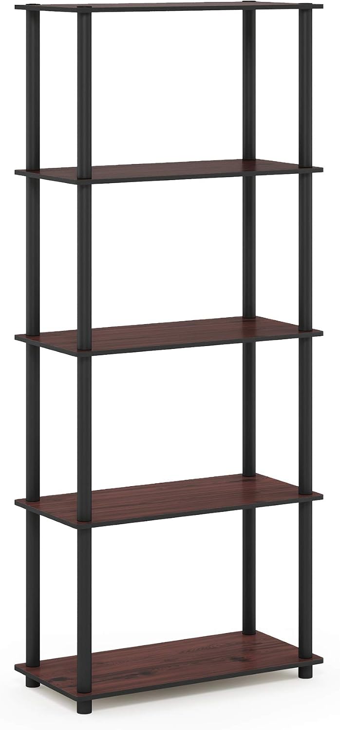 Furinno TURN-N-TUBE Storage Shelves, 5-Tier Book Shelf, Corner Shelf, Toolles...