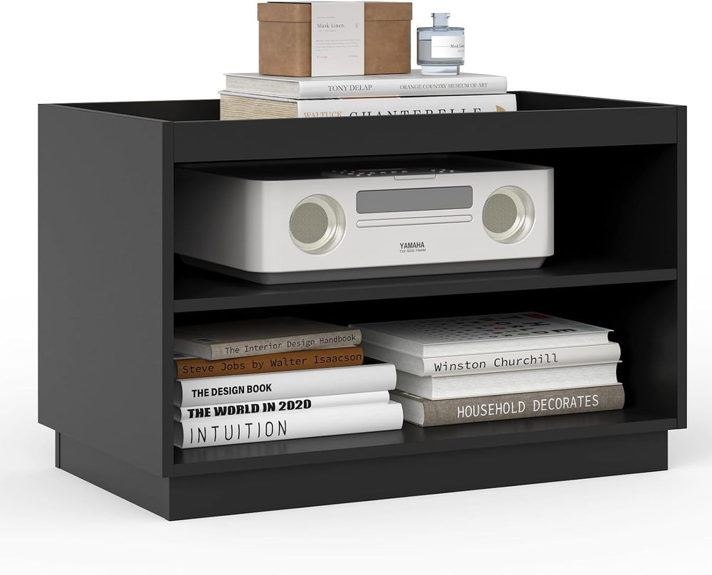 Stackable Storage 2-Shelf, 28" Wide Storage Bins with Open Compartment f...