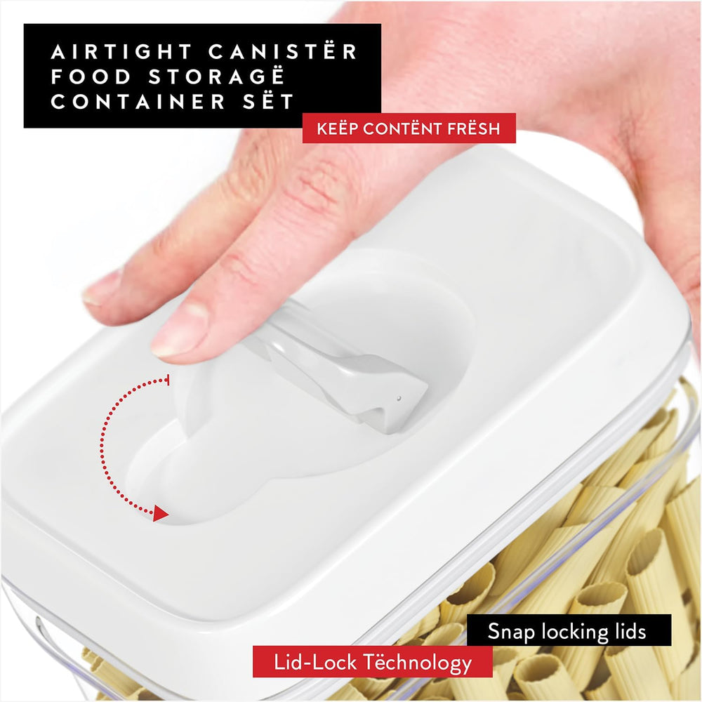DWËLLZA KITCHEN Airtight Food Storage Containers for Pantry With White Lids 1...