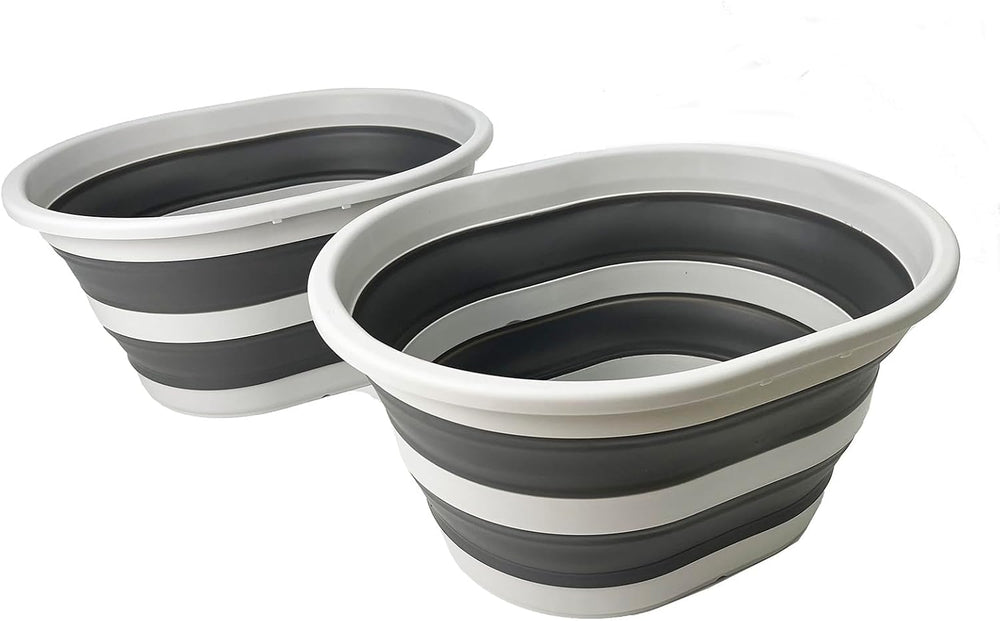 SAMMART 22L (5.8 Gallons) Collapsible Plastic Laundry Basket-Oval Bin/Foldabl...