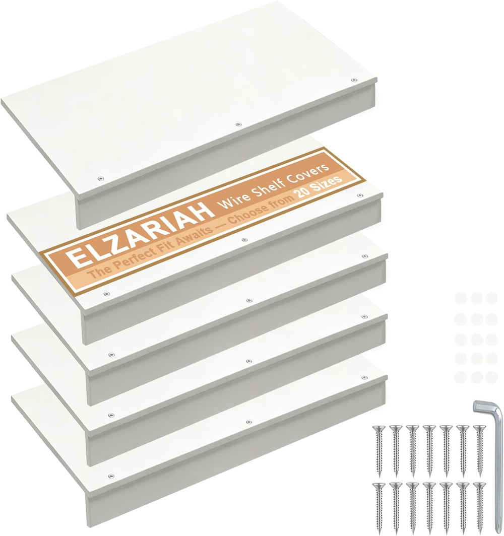 Wire Shelf Covers, Wire Rack Covers for Pantry 34"Wx16"D Wooden 5pc...