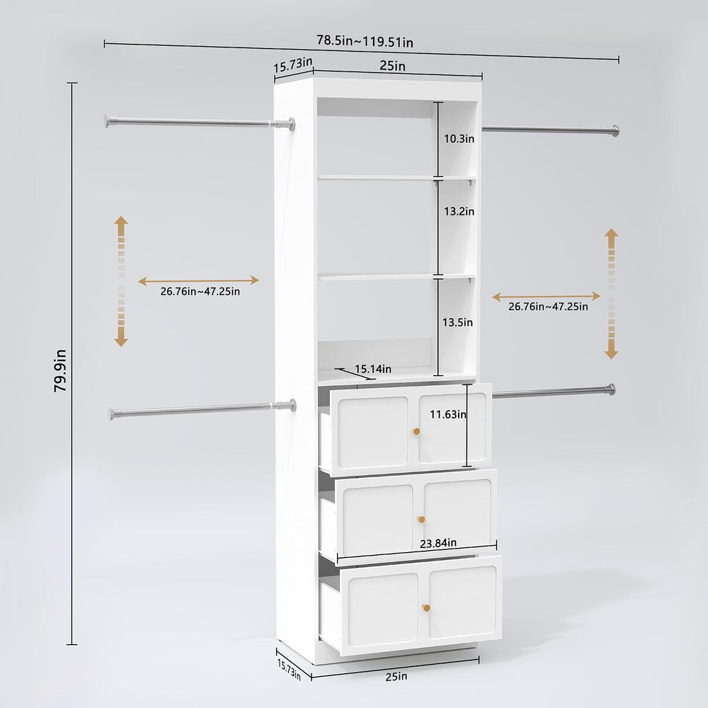 HLR 4 - 10 FT Mid-Century Modern Closet Organizer System