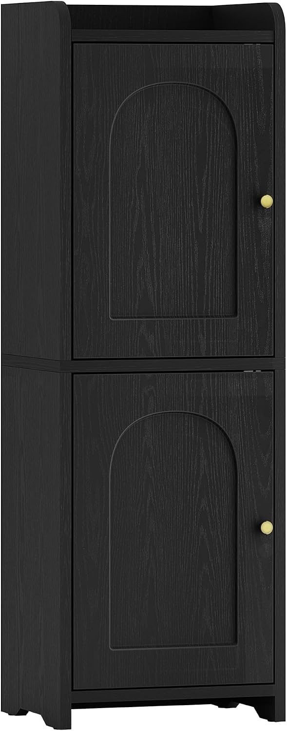Hzuaneri Bathroom Storage Cabinet, Small Corner Floor Cabinet with 2 Doors