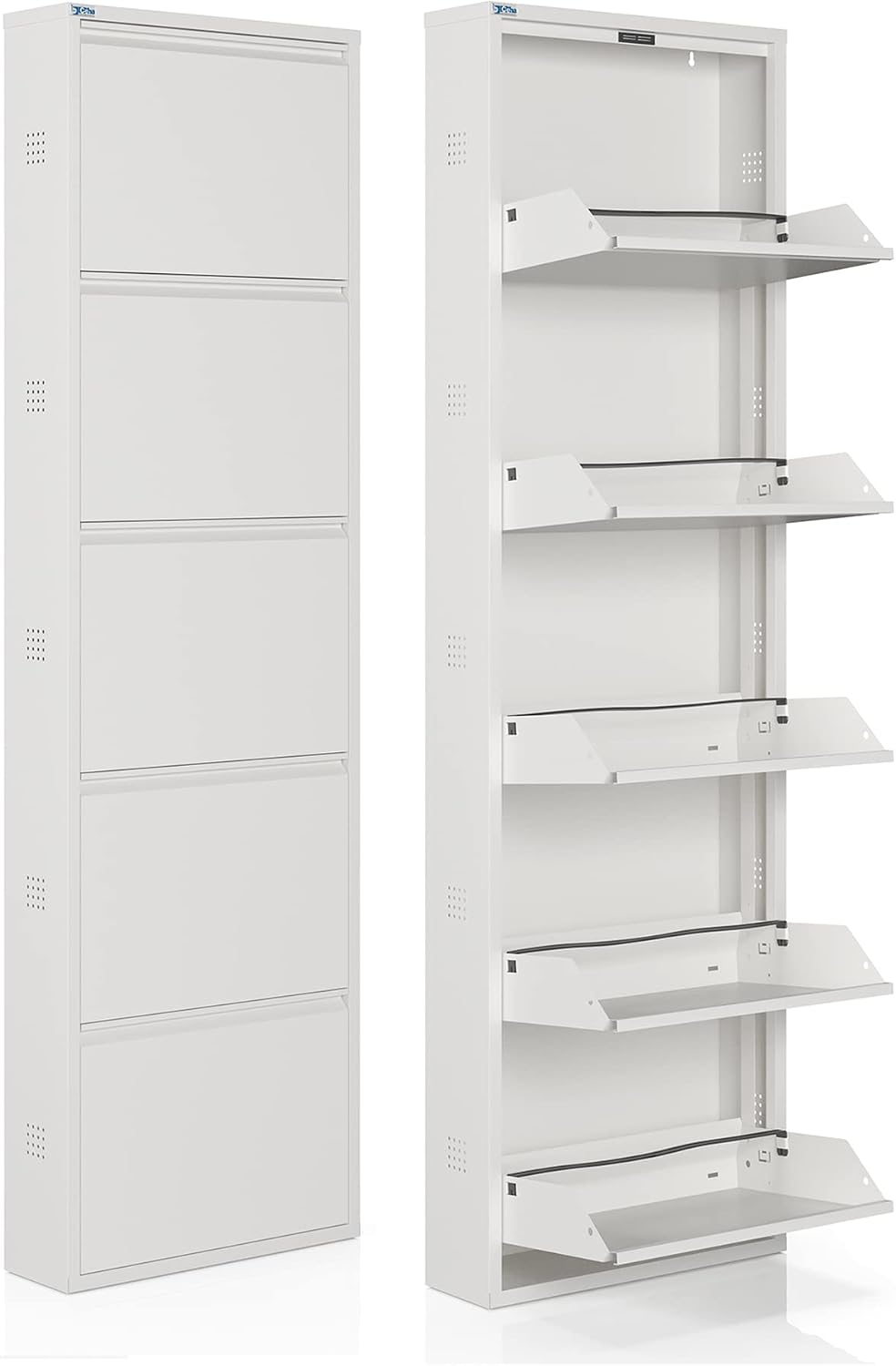 CEHA 5 Tier Metal Shoe Cabinet with Cover, Durable Shoe Storage Organizer for...