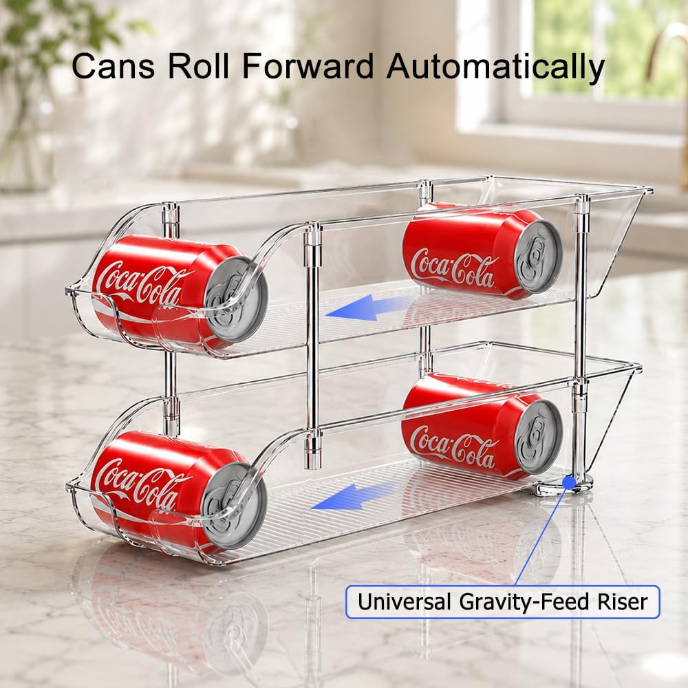 Sotfamily Stackable Soda Can Organizer for Pantry or Fridge, Holds 48 Cans