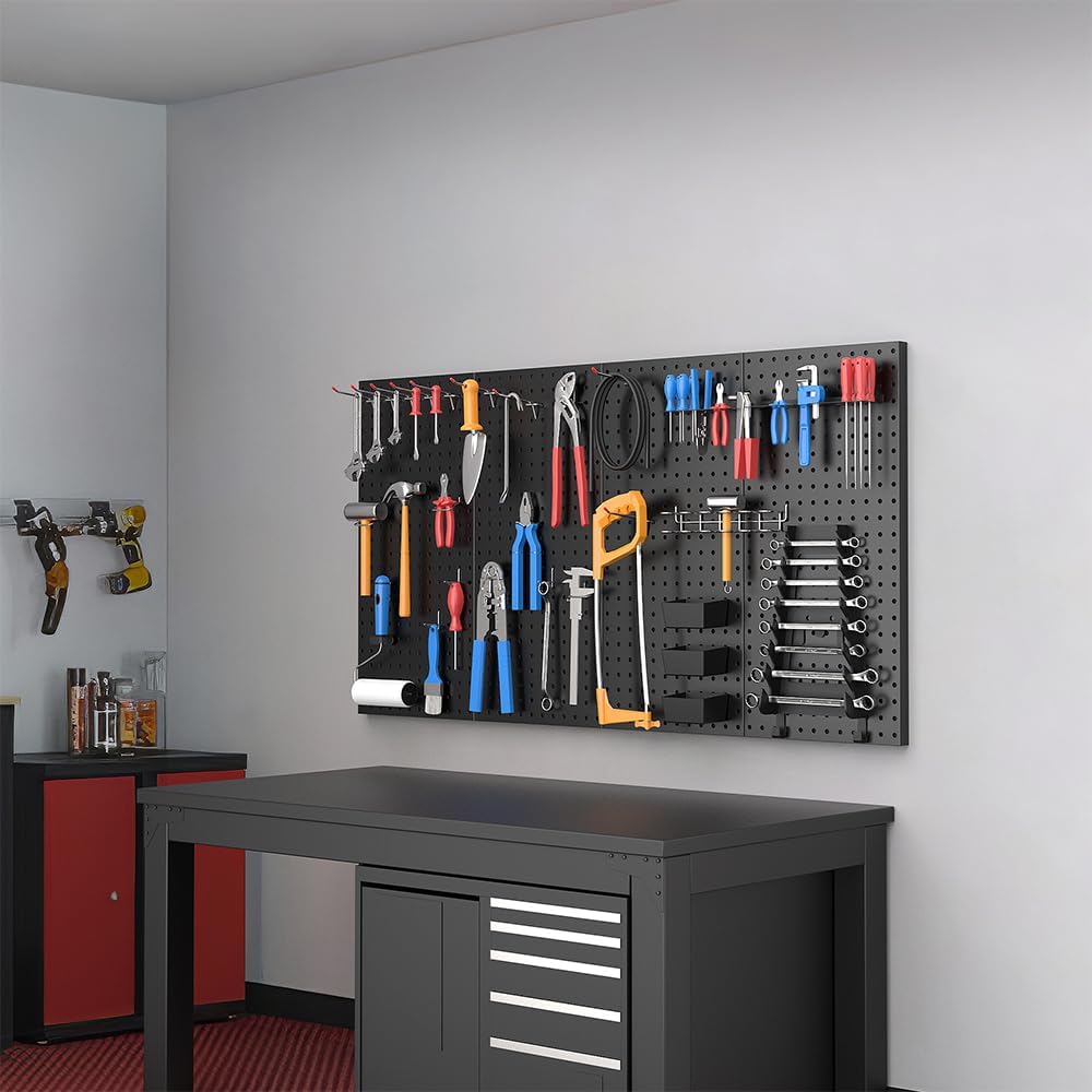 Ultrawall Metal Pegboard Wall Panels, Peg Boards for Garage Tool Storage