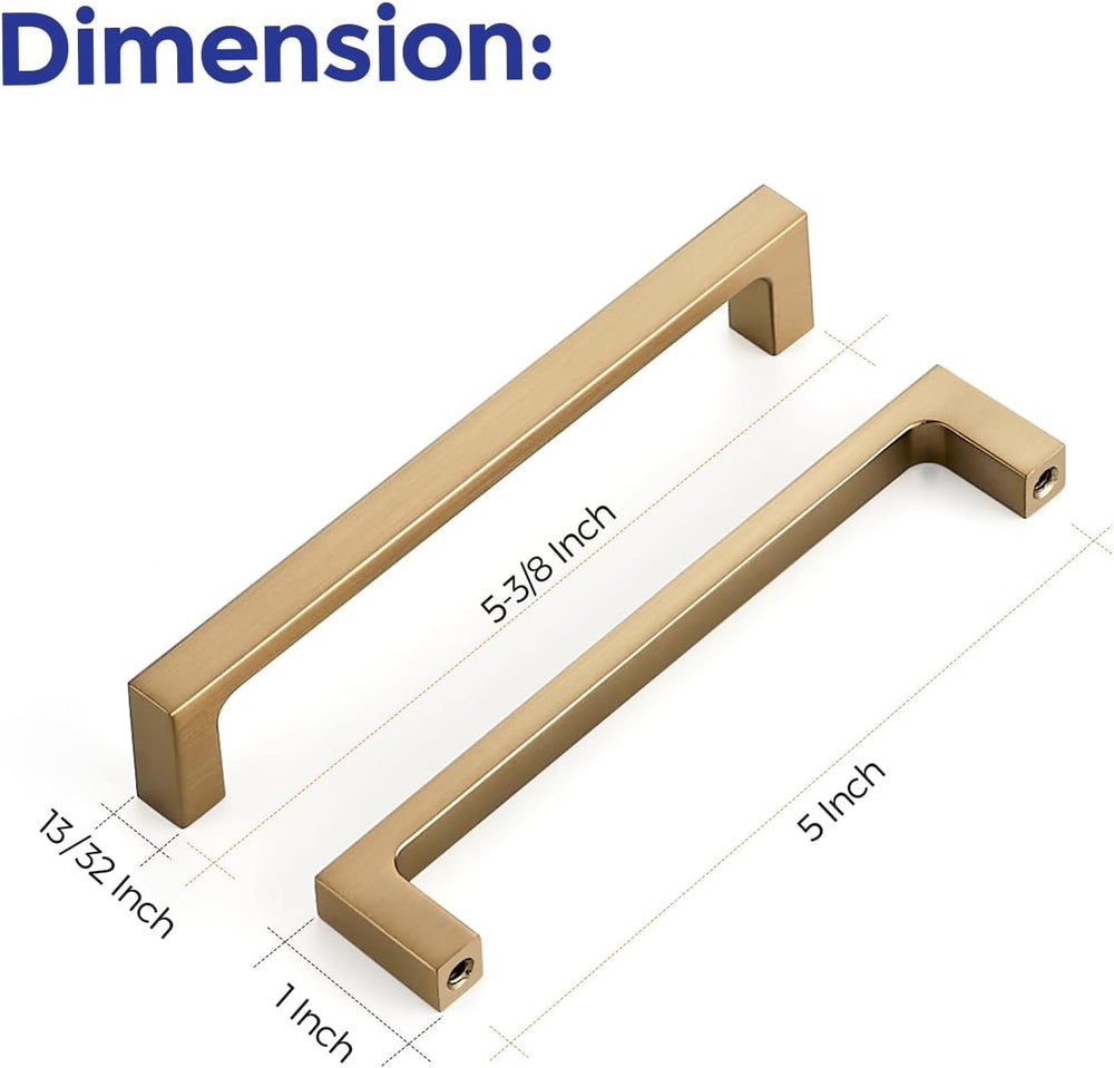 Ravinte Champagne Bronze Kitchen Square Cabinet Handles 5 Inch 10 Pack