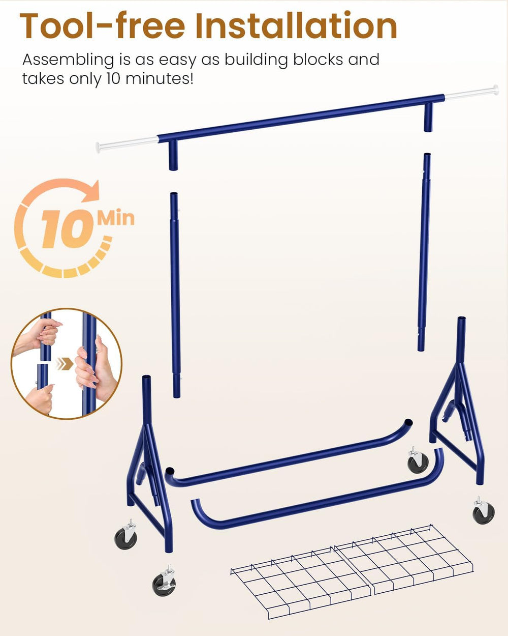 Heavy Duty Clothing Rack, Metal Clothes Rack Load 450 LBS, Rolling Coat Racks...