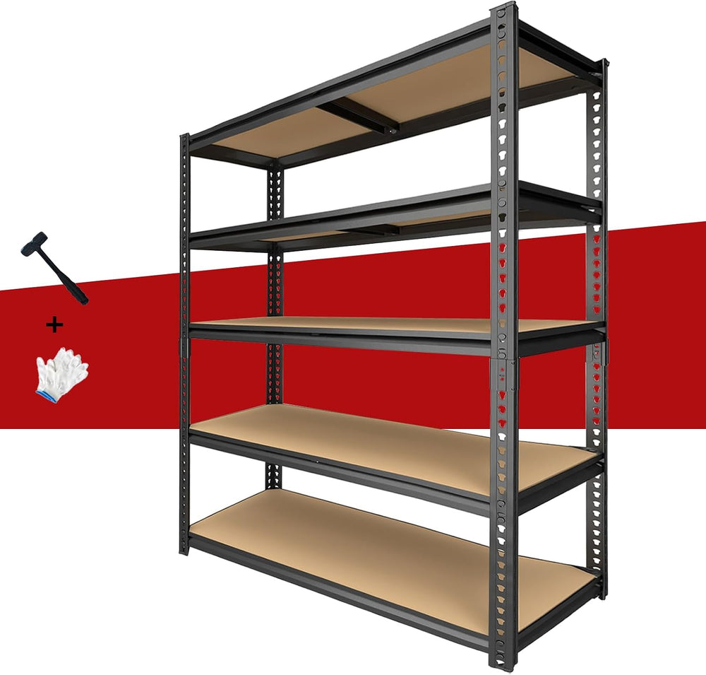 Heavy Duty Garage Shelving,5-Tier Metal Storage Shelves,2400LBS Shelving Unit...