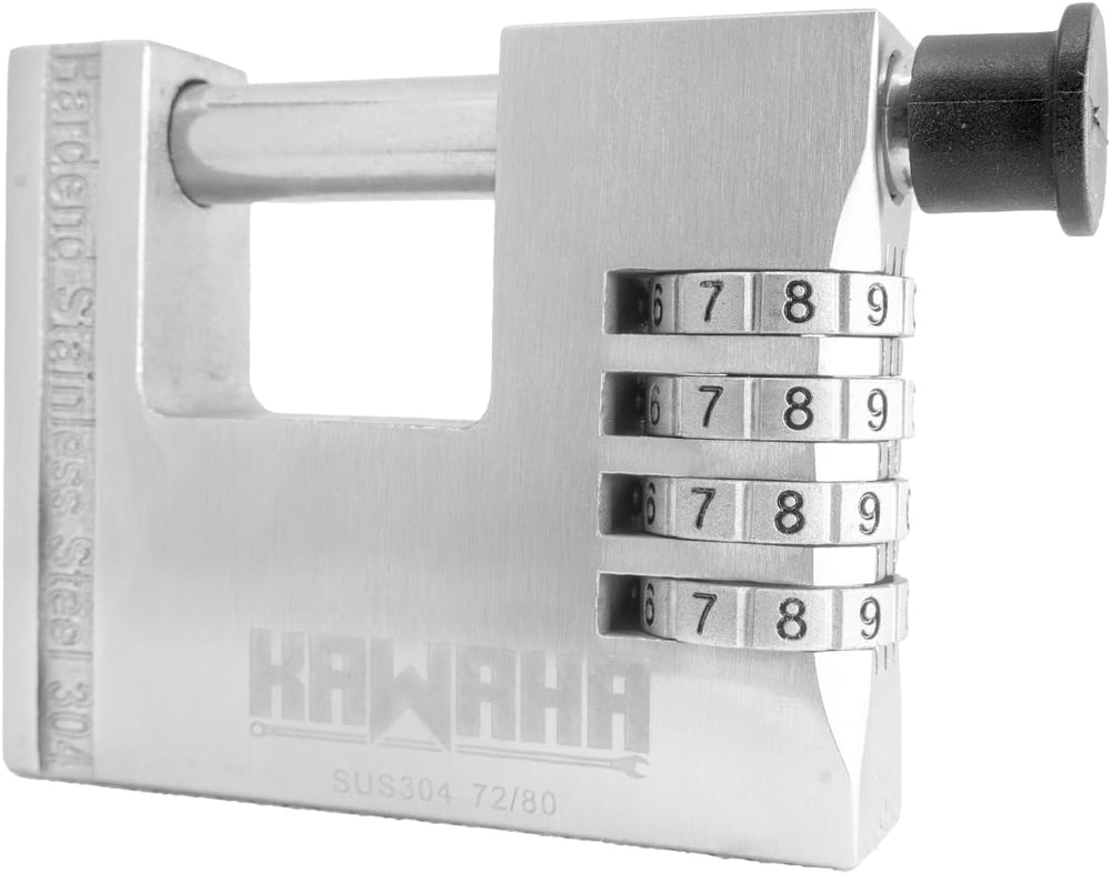 72/80 80mm Heavy Duty Stainless Steel Combination Padlock, IP68 Waterproof Ru...