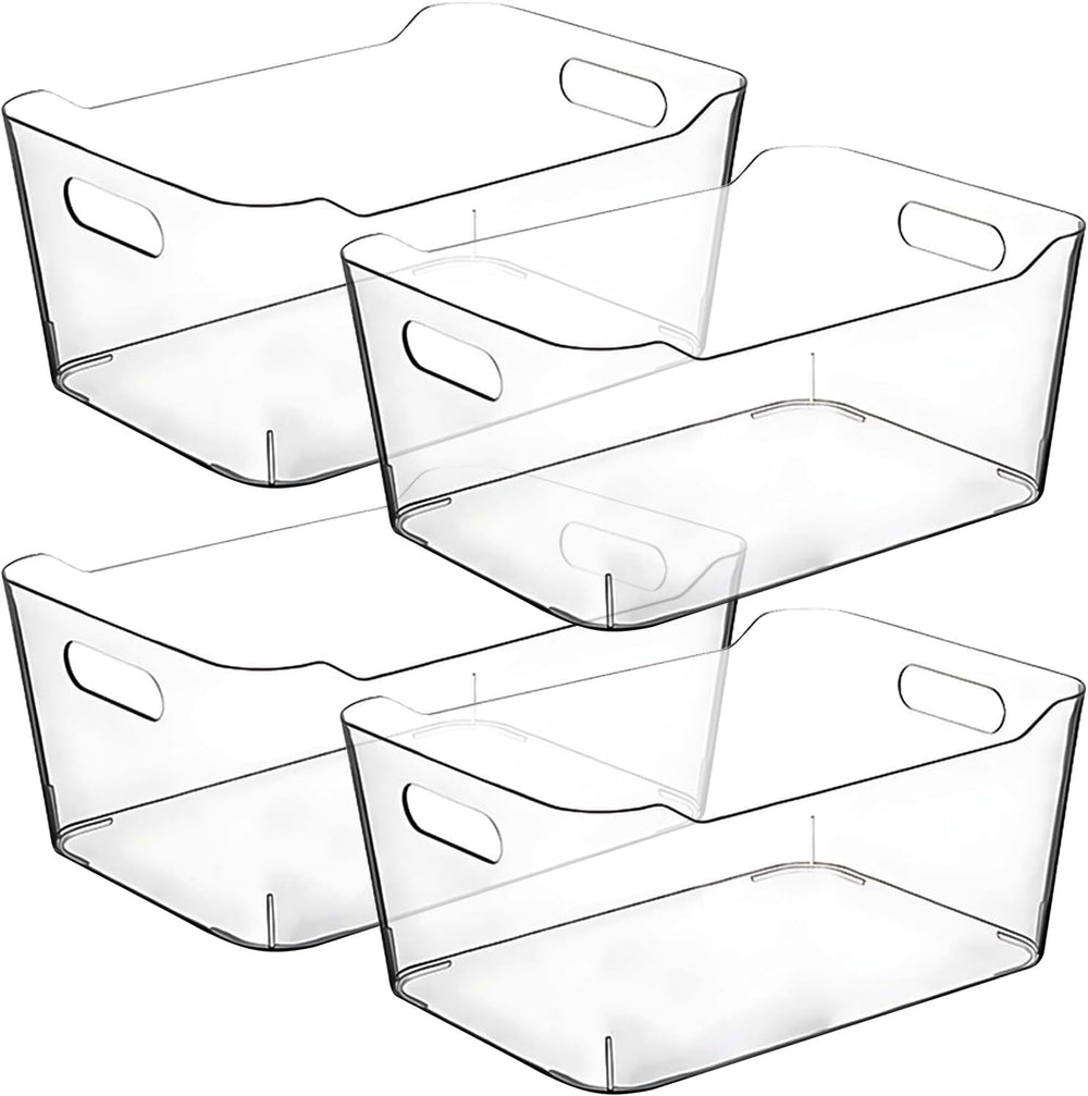 Clear Plastic Storage Bins for Kitchen Organization or Pantry Organizers and ...