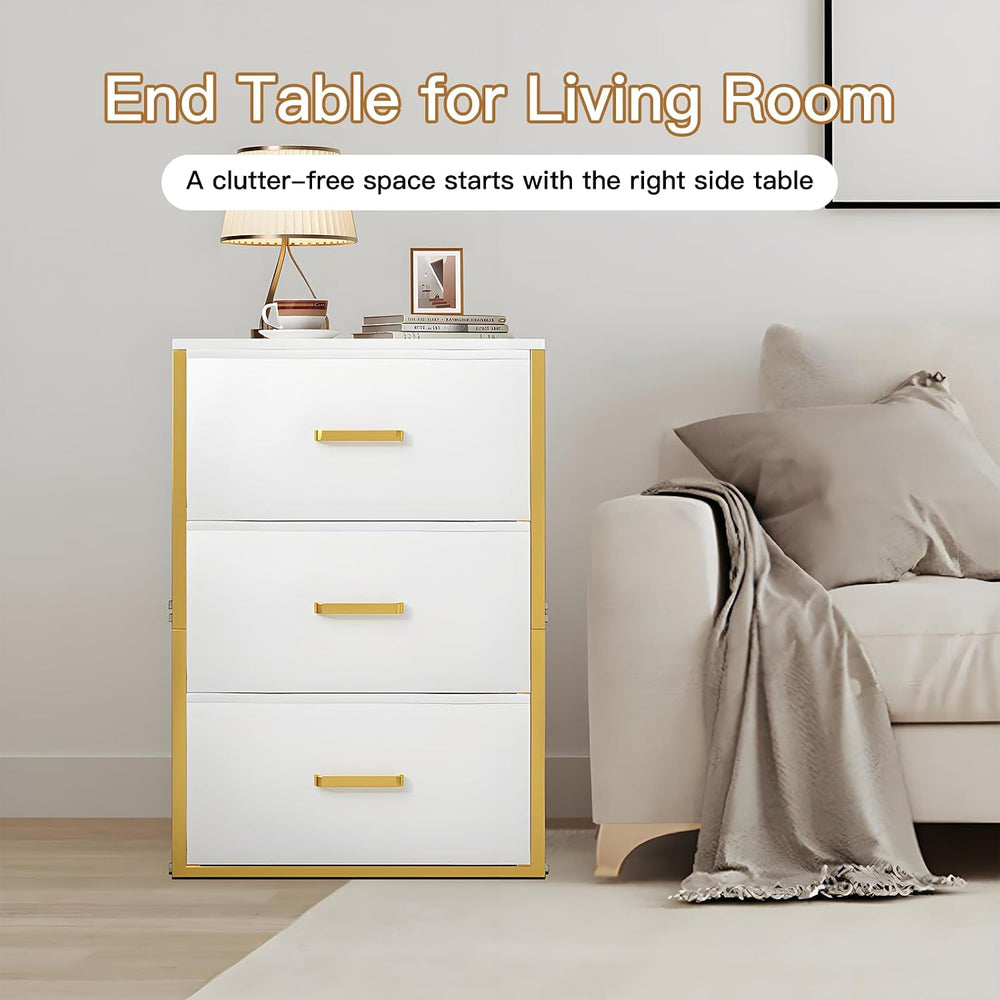 Closet Drawers for Clothes, Small Nightstands with 3 Fabric Drawers